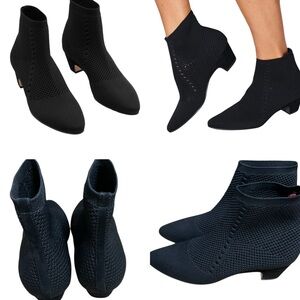 Elieen Fisher Purl Black Stretch Knit Sock Booties Womens Size size 11 New